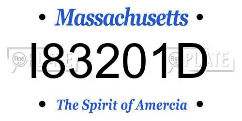 I83201D Massachusetts License Plate