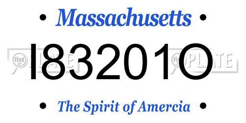 I83201O Massachusetts License Plate