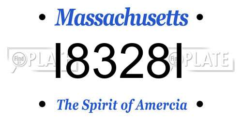 I8328I Massachusetts License Plate