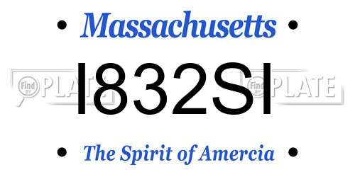 I832SI Massachusetts License Plate