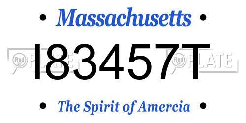 I83457T Massachusetts License Plate