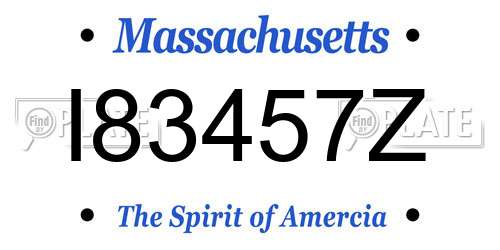 I83457Z Massachusetts License Plate
