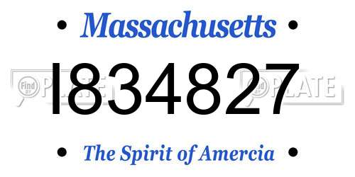 I834827 Massachusetts License Plate