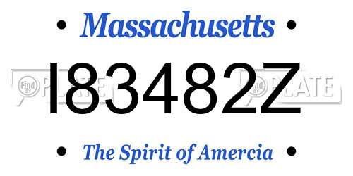 I83482Z Massachusetts License Plate