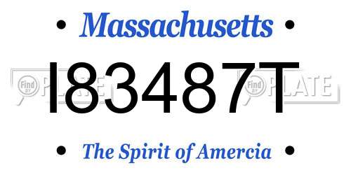 I83487T Massachusetts License Plate