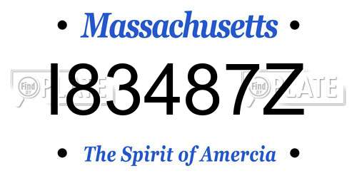 I83487Z Massachusetts License Plate