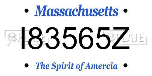 I83565Z Massachusetts License Plate