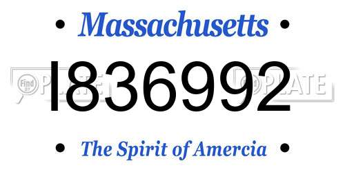 I836992 Massachusetts License Plate