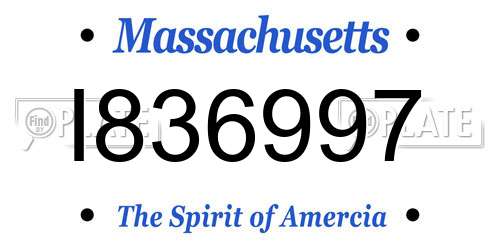 I836997 Massachusetts License Plate