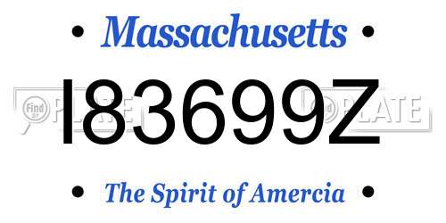 I83699Z Massachusetts License Plate