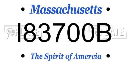 I83700B Massachusetts License Plate