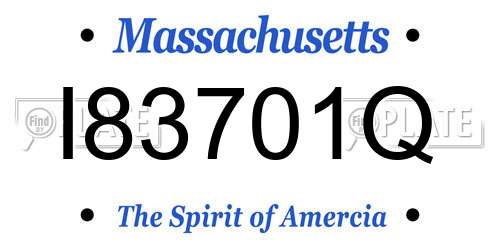 I83701Q Massachusetts License Plate