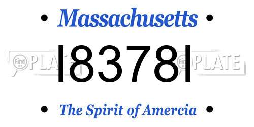 I8378I Massachusetts License Plate