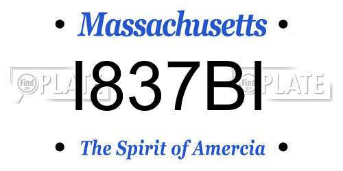I837BI Massachusetts License Plate