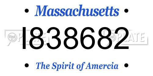 I838682 Massachusetts License Plate