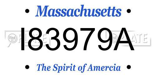 I83979A Massachusetts License Plate