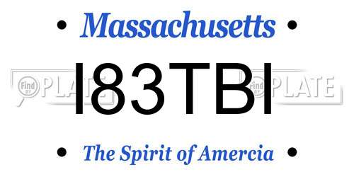 I83TBI Massachusetts License Plate
