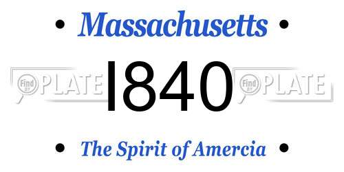 I840 Massachusetts License Plate