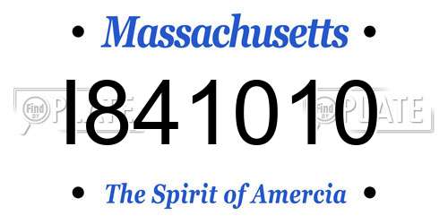 I841010 Massachusetts License Plate
