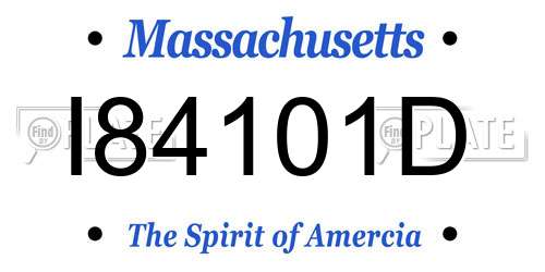 I84101D Massachusetts License Plate