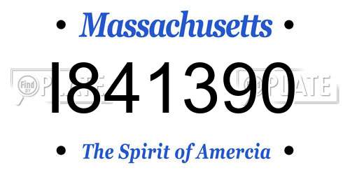 I841390 Massachusetts License Plate