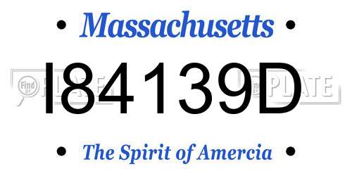 I84139D Massachusetts License Plate