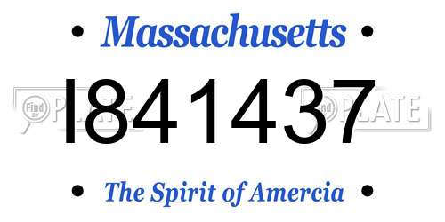 I841437 Massachusetts License Plate