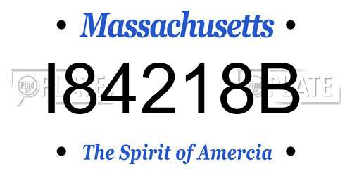 I84218B Massachusetts License Plate