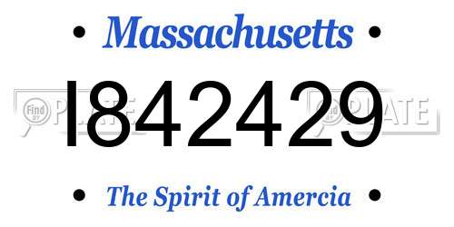 I842429 Massachusetts License Plate