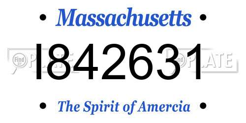 I842631 Massachusetts License Plate
