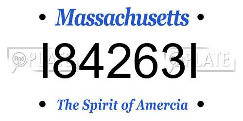 I84263I Massachusetts License Plate