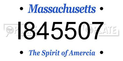I845507 Massachusetts License Plate
