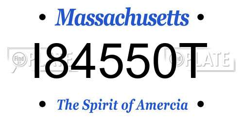 I84550T Massachusetts License Plate