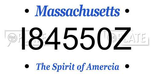 I84550Z Massachusetts License Plate
