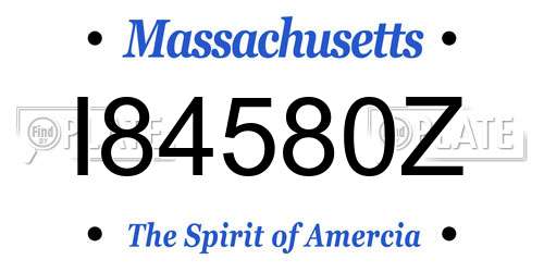 I84580Z Massachusetts License Plate