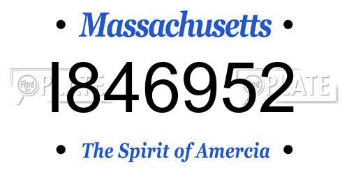 I846952 Massachusetts License Plate