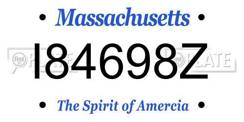 I84698Z Massachusetts License Plate