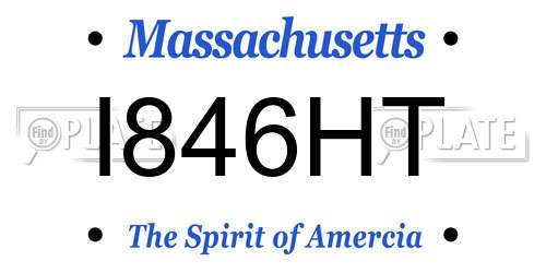 I846HT Massachusetts License Plate