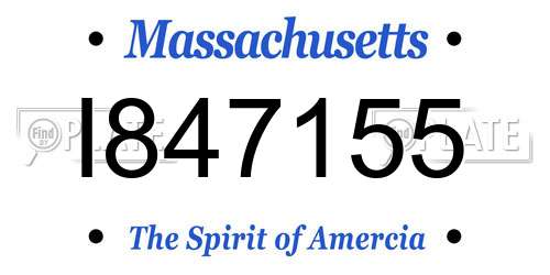 I847155 Massachusetts License Plate