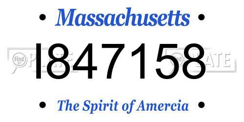 I847158 Massachusetts License Plate