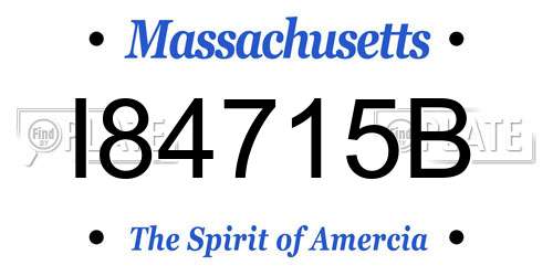I84715B Massachusetts License Plate