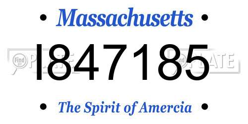 I847185 Massachusetts License Plate