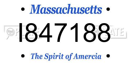 I847188 Massachusetts License Plate