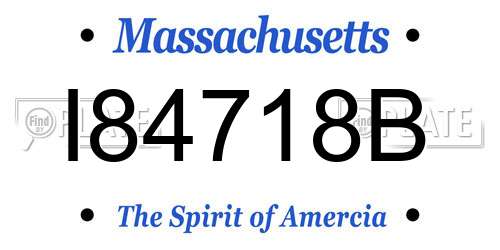 I84718B Massachusetts License Plate