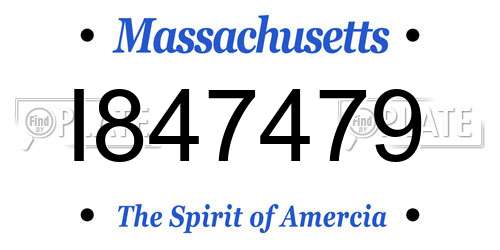 I847479 Massachusetts License Plate