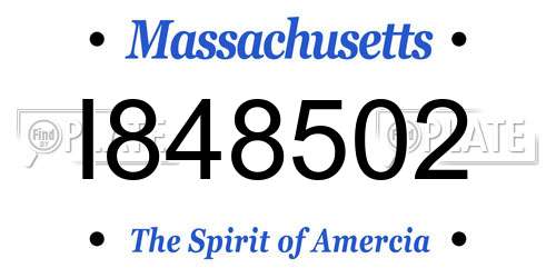 I848502 Massachusetts License Plate