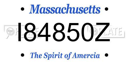 I84850Z Massachusetts License Plate