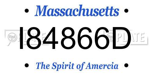 I84866D Massachusetts License Plate