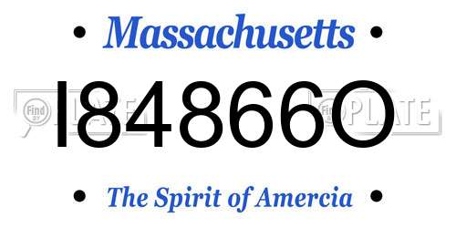 I84866O Massachusetts License Plate
