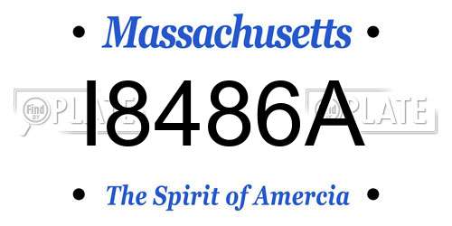 I8486A Massachusetts License Plate